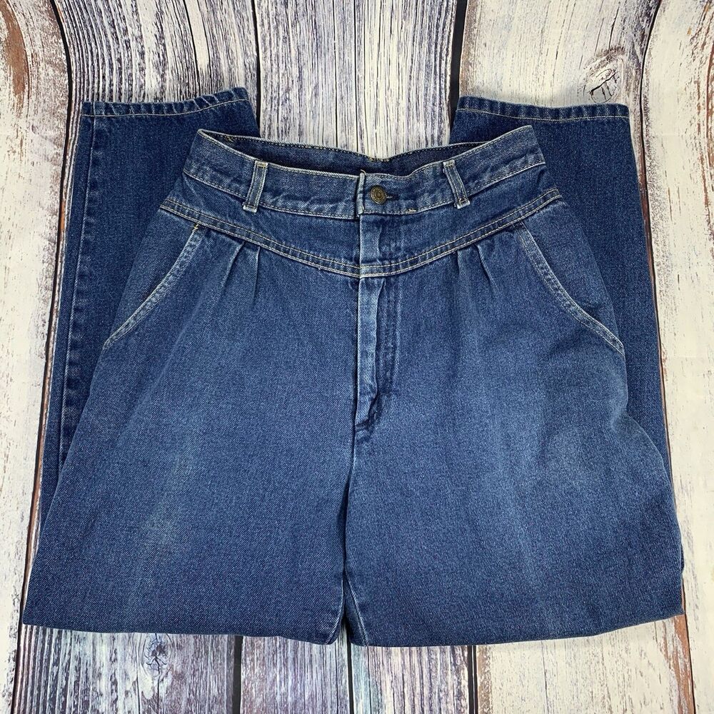 Levi’s Vintage Misses 1989 80s Pleated Bareback Blue Jeans 573 Womens 12 26 X 25